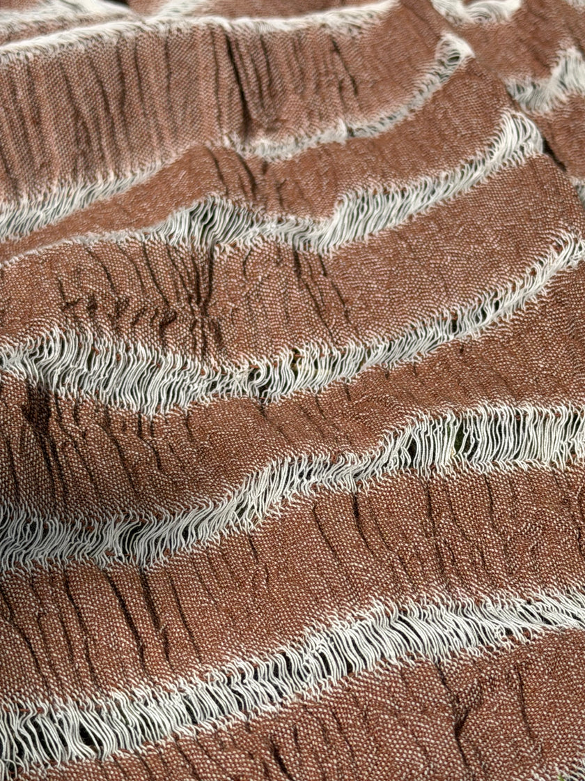 Premium Handwoven Loose Weave Crinkle Cotton Fabric | Resort Wear Textile