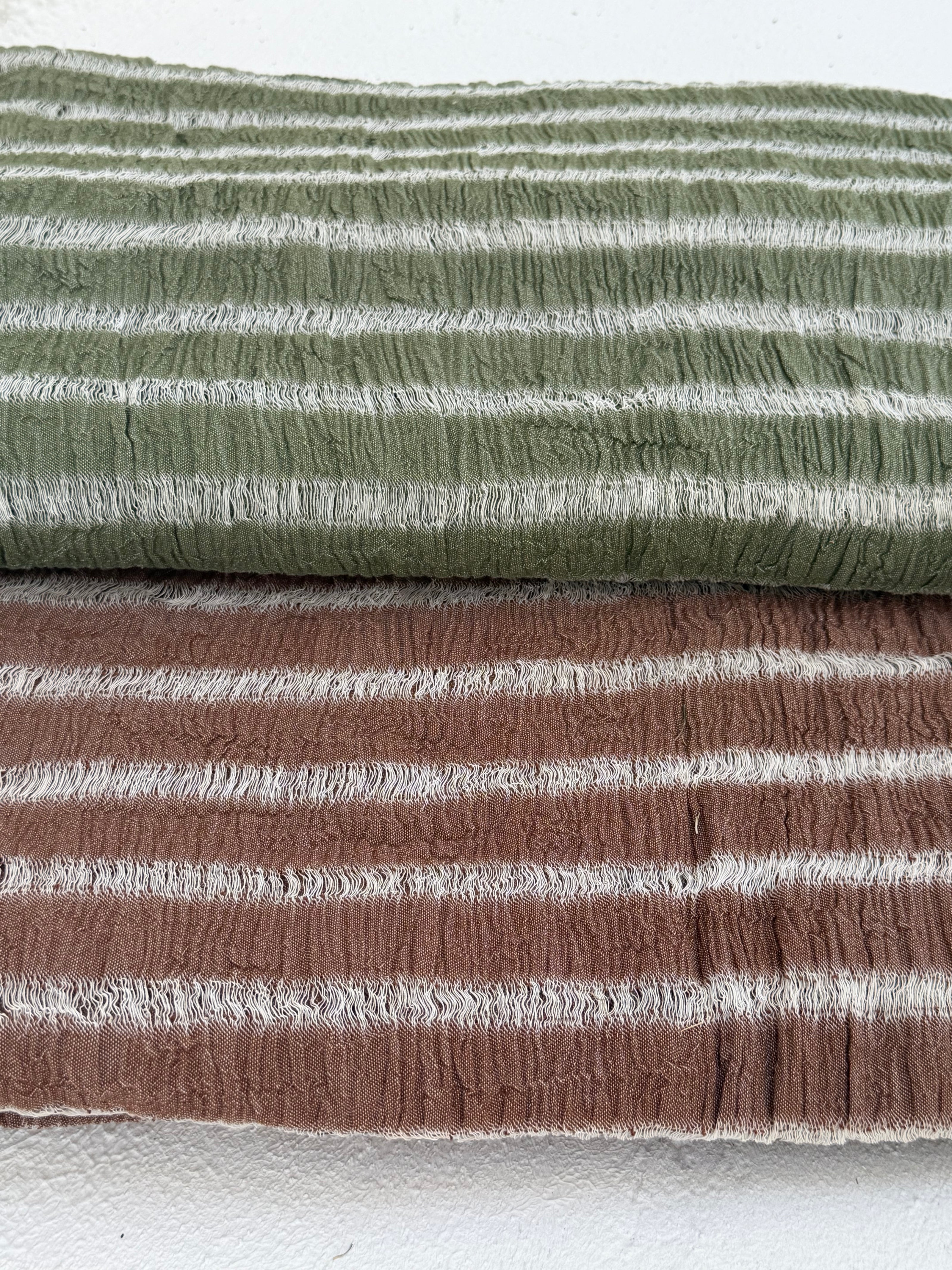 Premium Handwoven Loose Weave Crinkle Cotton Fabric | Resort Wear Textile