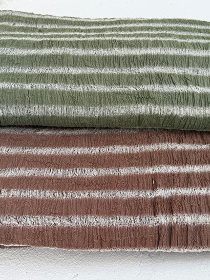 Premium Handwoven Loose Weave Crinkle Cotton Fabric | Resort Wear Textile