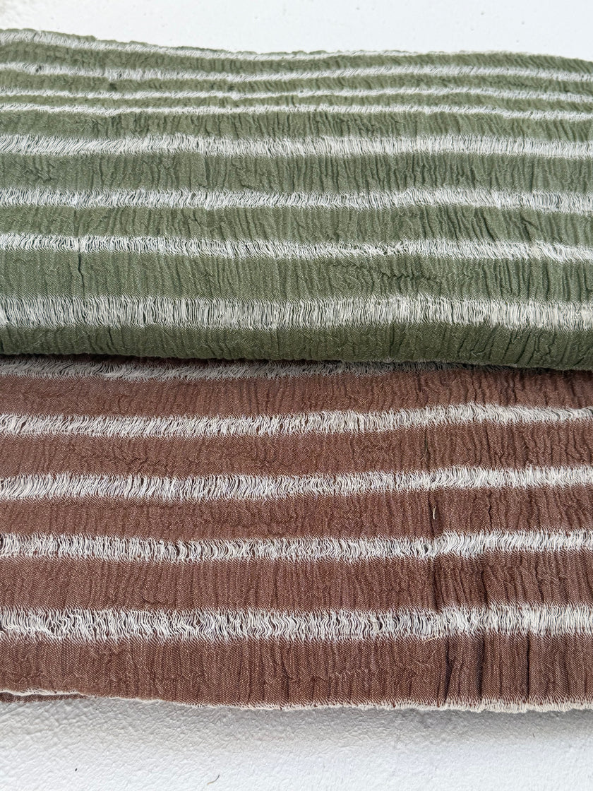 Premium Handwoven Loose Weave Crinkle Cotton Fabric | Resort Wear Textile