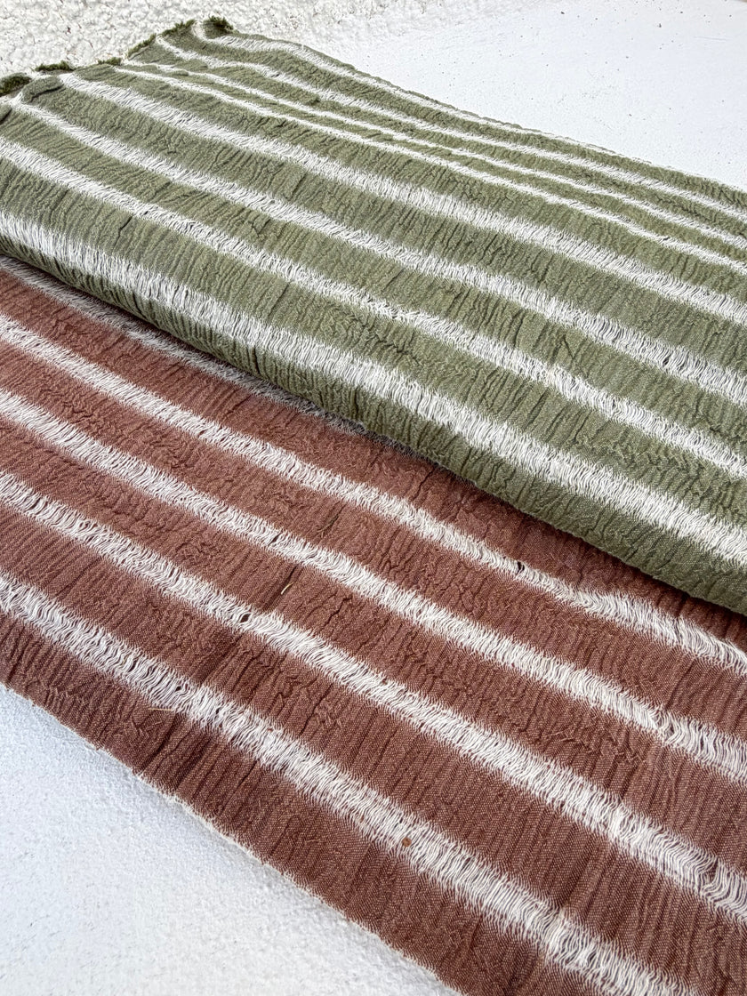 Premium Handwoven Loose Weave Crinkle Cotton Fabric | Resort Wear Textile