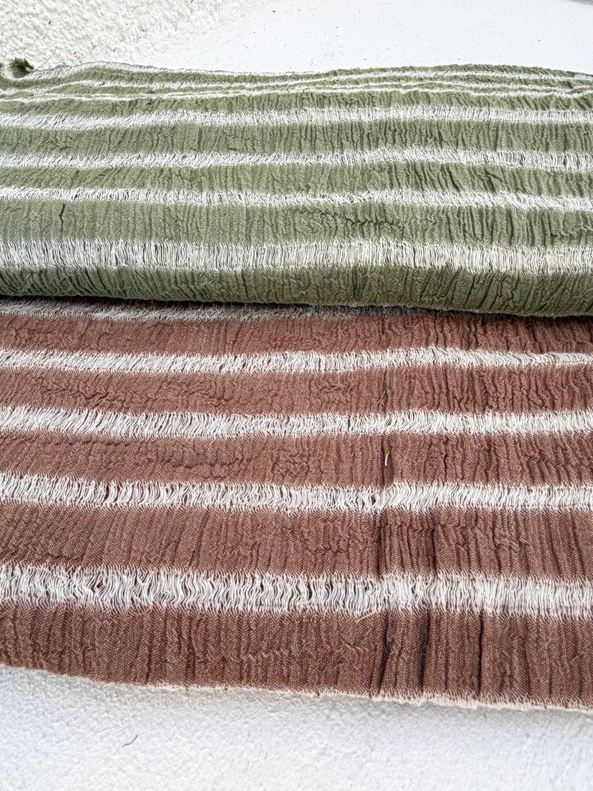 Premium Handwoven Loose Weave Crinkle Cotton Fabric | Resort Wear Textile
