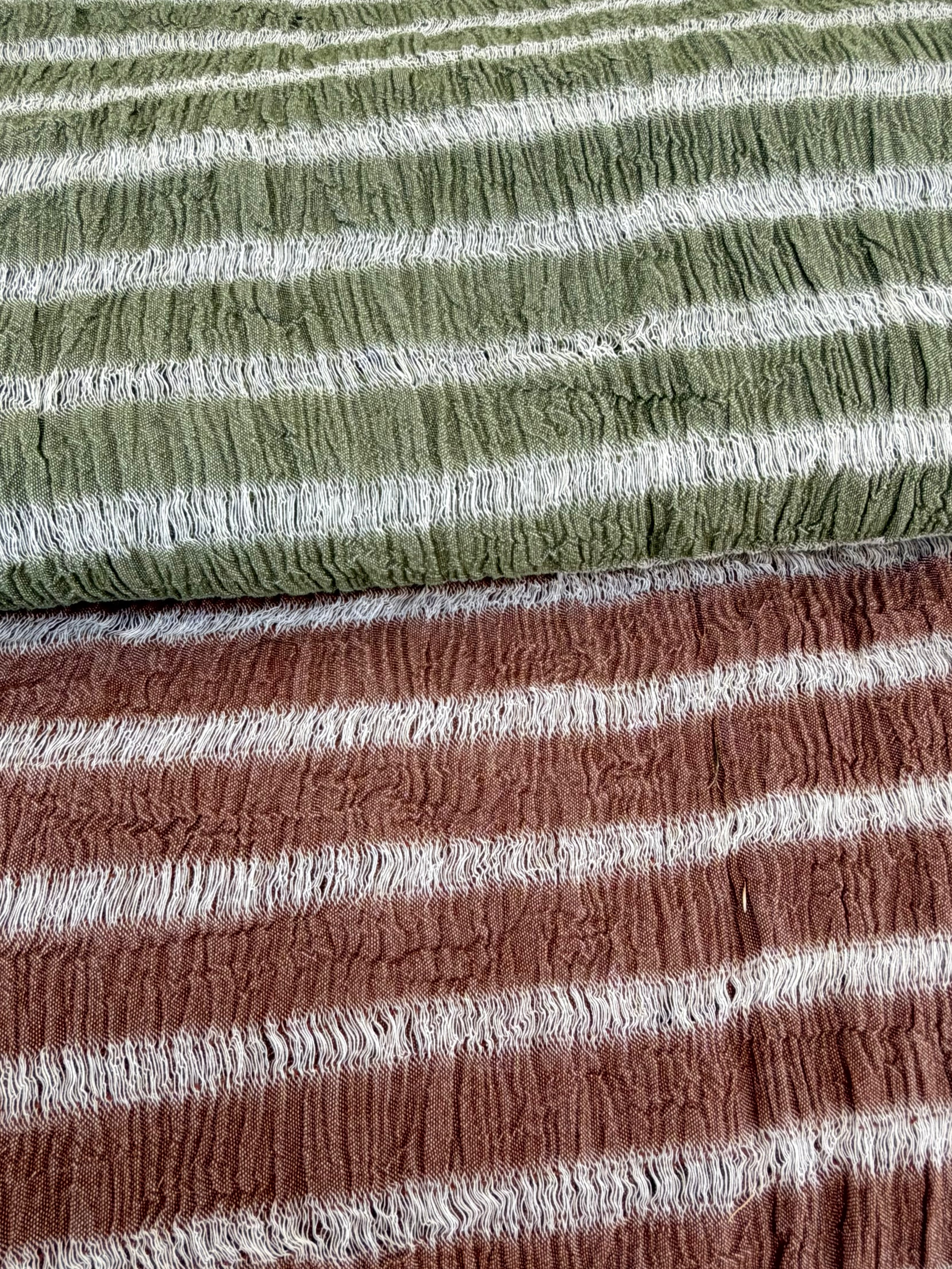 Premium Handwoven Loose Weave Crinkle Cotton Fabric | Resort Wear Textile
