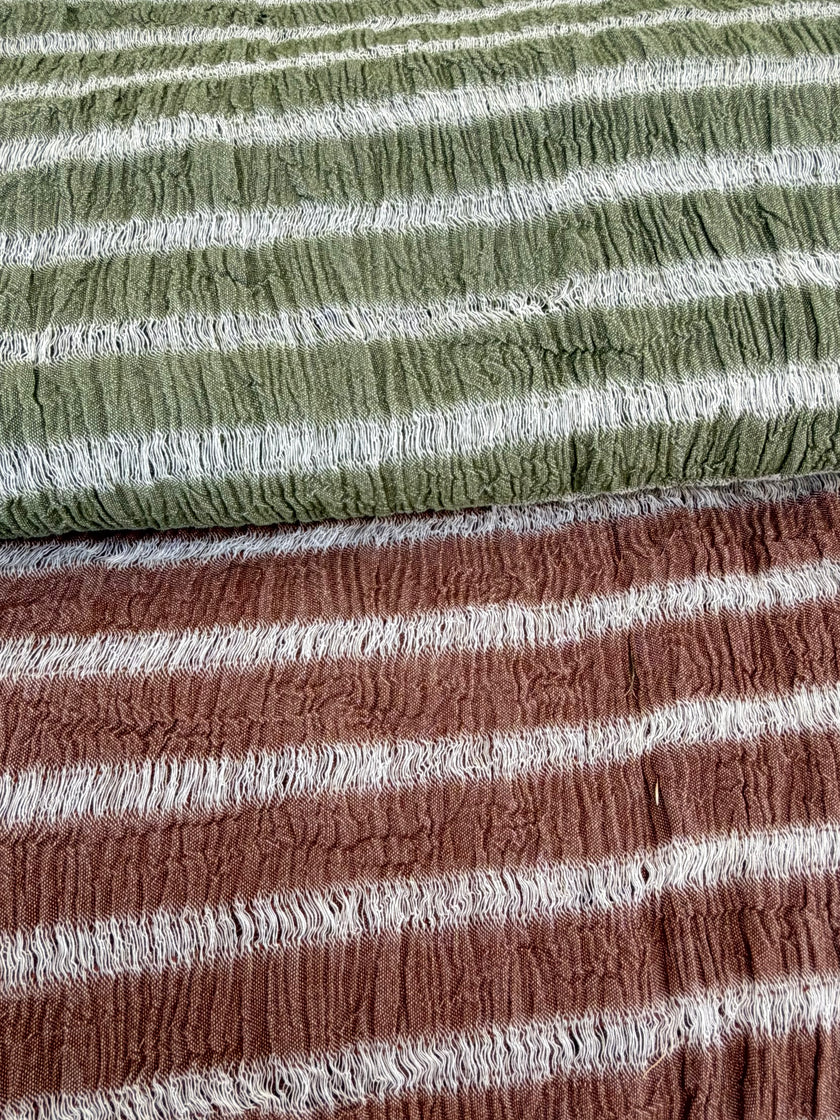 Premium Handwoven Loose Weave Crinkle Cotton Fabric | Resort Wear Textile