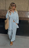 Cotton Light Weight Blue Yarn Dyed Fabric With Pin Stripes.