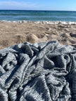 Bluish Gray Linen Fabric By The Yard Textured Handloom Semi-Sheer Natural Fabrics.