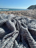 Bluish Gray Linen Fabric By The Yard Textured Handloom Semi-Sheer Natural Fabrics.