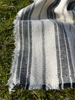 Ağır Ağırlıklı Yumuşatılmış Keten Pamuklu Kumaş Metre Başına 200g/m2 - Döşemelik Çizgili Fransız Stili - Doğal Döşemelik Kumaşlar 235 CM Genişlik.