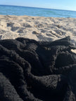 Black Textured Linen Fabric By The Yard Natural Fabrics.