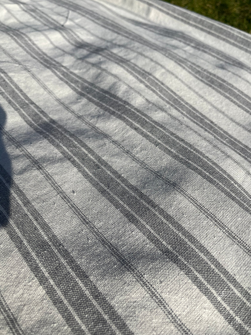 Ağır Ağırlıklı Yumuşatılmış Keten Pamuklu Kumaş Metre Başına 200g/m2 - Döşemelik Çizgili Fransız Stili - Doğal Döşemelik Kumaşlar 235 CM Genişlik.