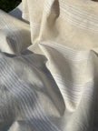 Soft Fluid Wide Striped Mid Weight Softened Linen Cotton Fabric By The Yard