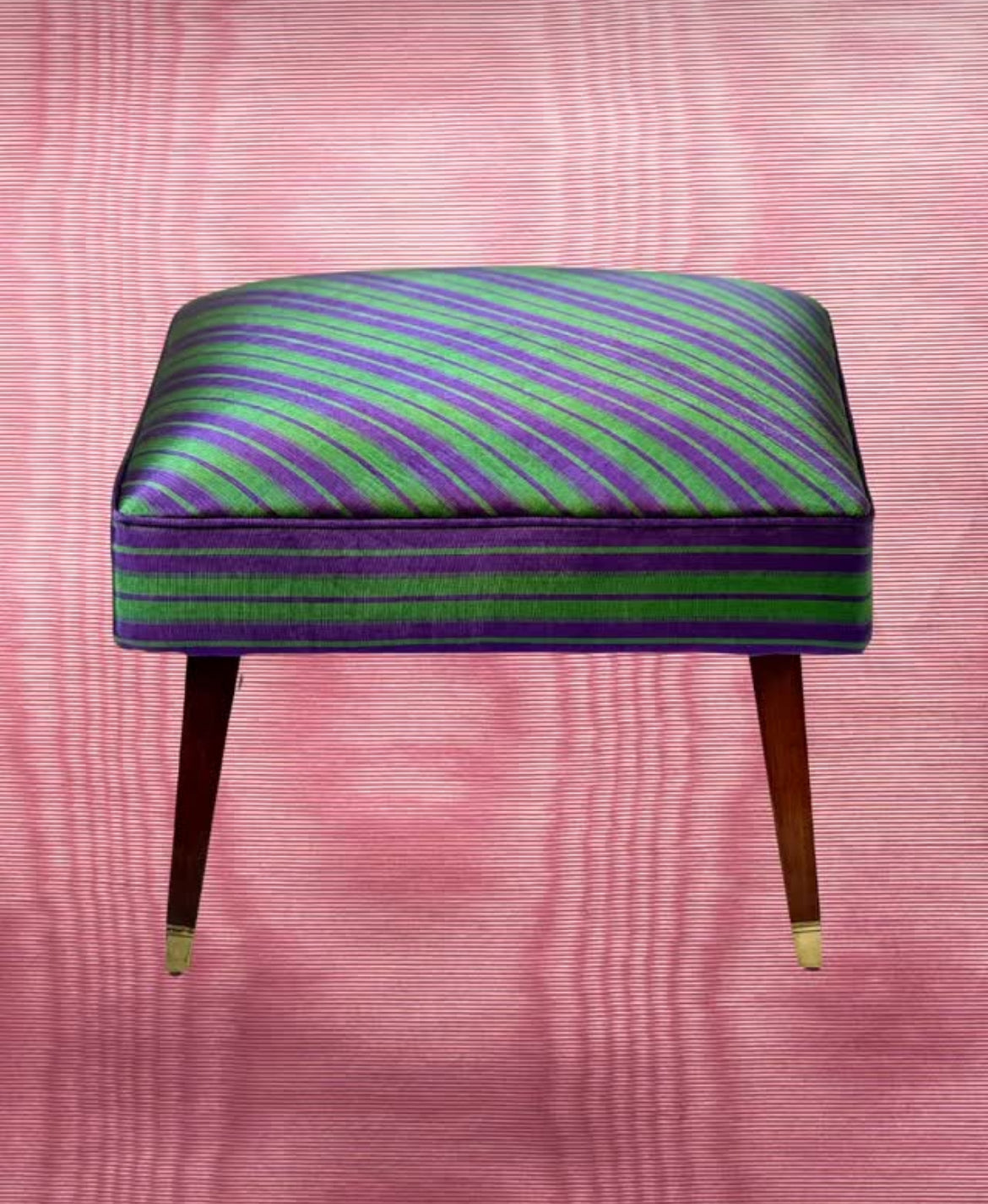 Pastel Pink Silk Moire Fabric, Watermark Pattern.