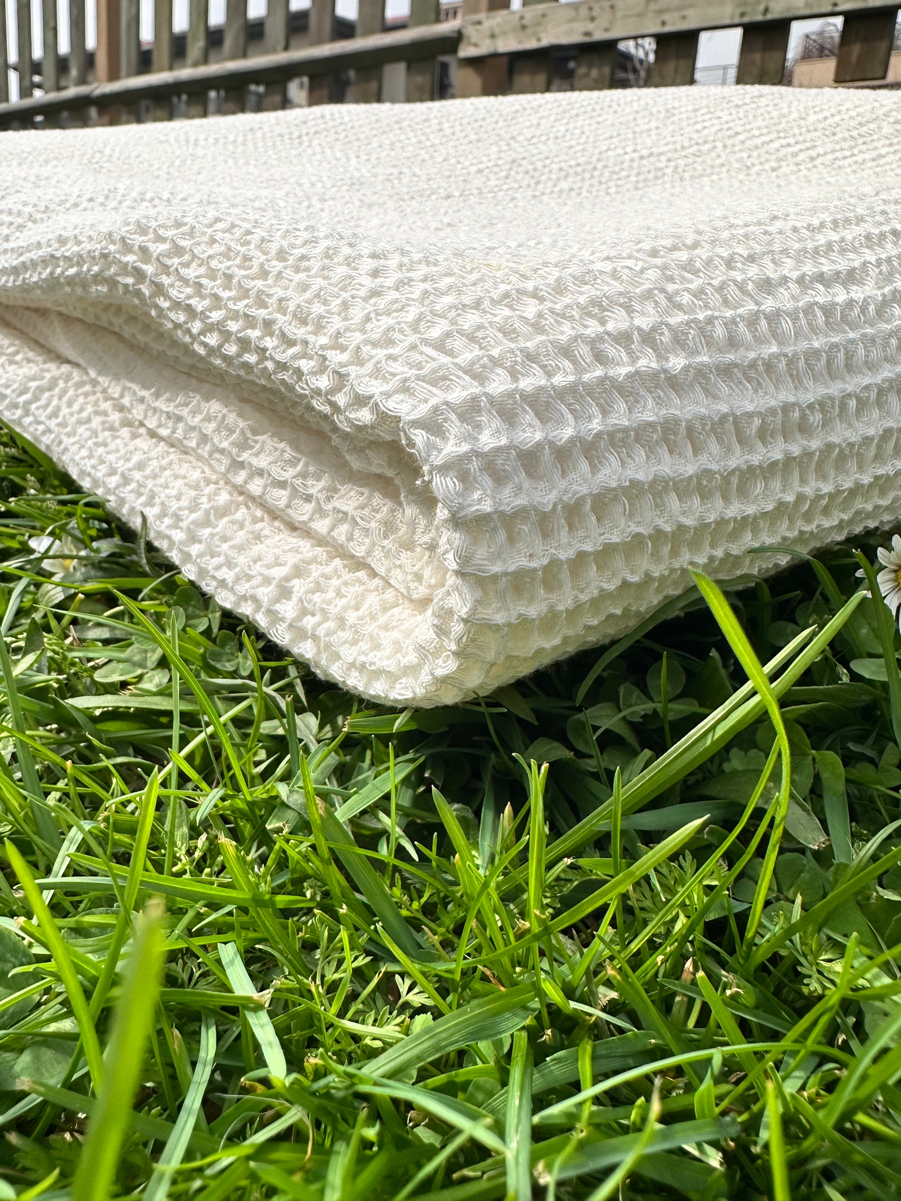 Softened Organic Cotton Waffle Fabric By The Yard.