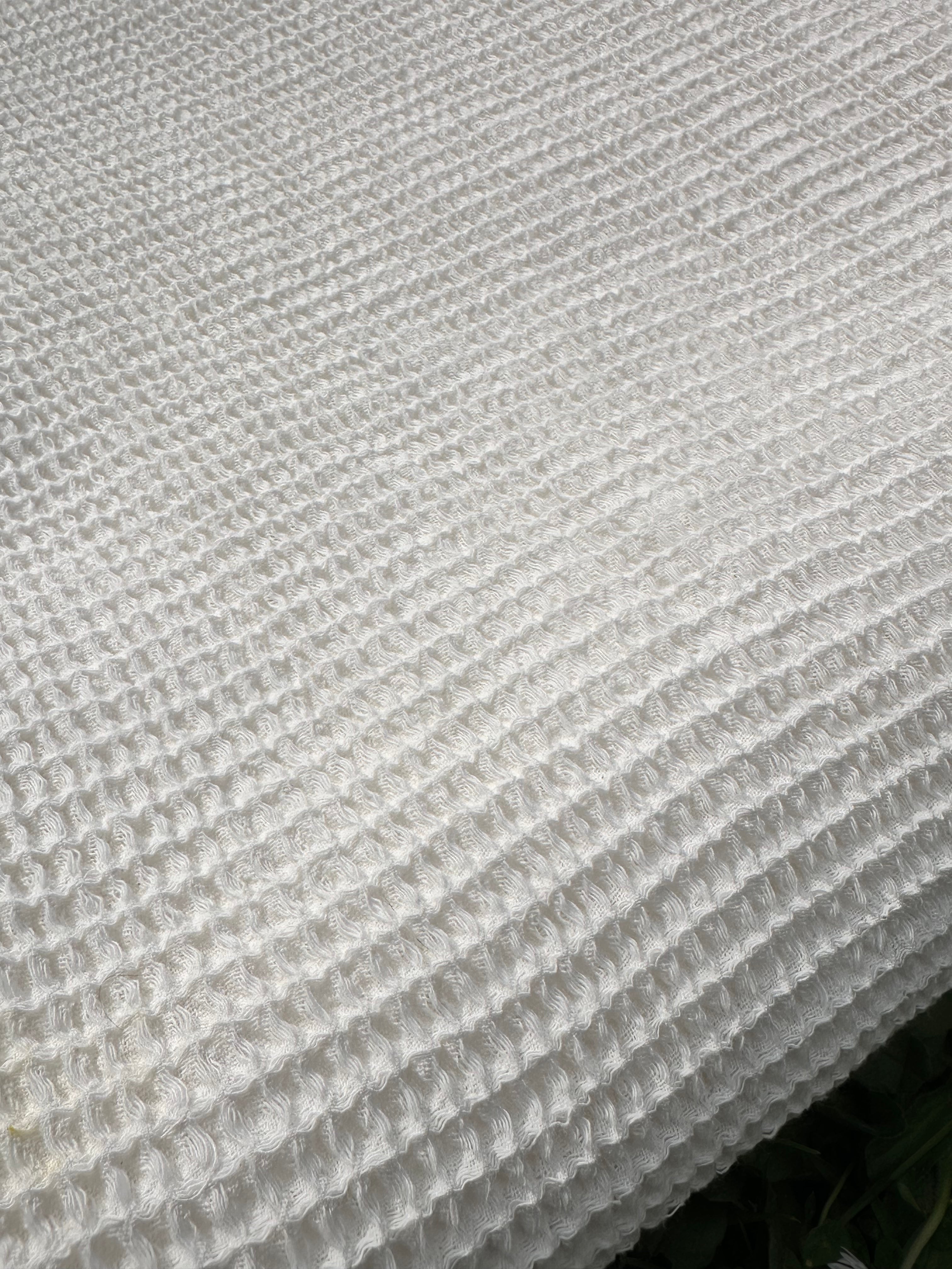 Softened Organic Cotton Waffle Fabric By The Yard.