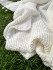 Softened Organic Cotton Waffle Fabric By The Yard.