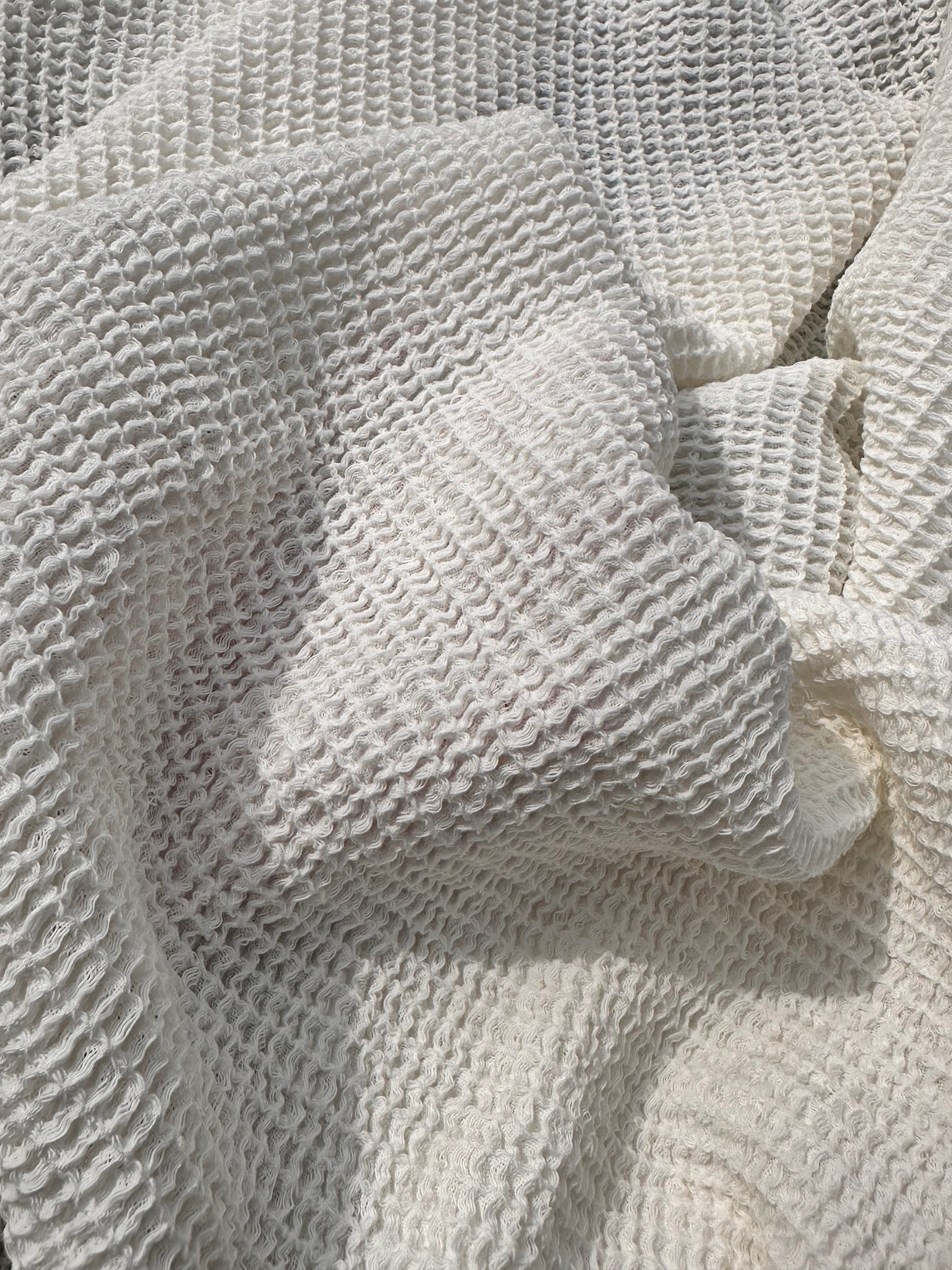 Softened Organic Cotton Waffle Fabric By The Yard.