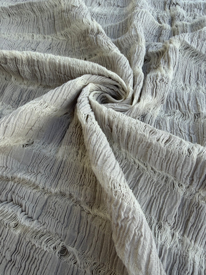 Premium Handwoven Loose Weave Crinkle Cotton Fabric | Resort Wear Textile