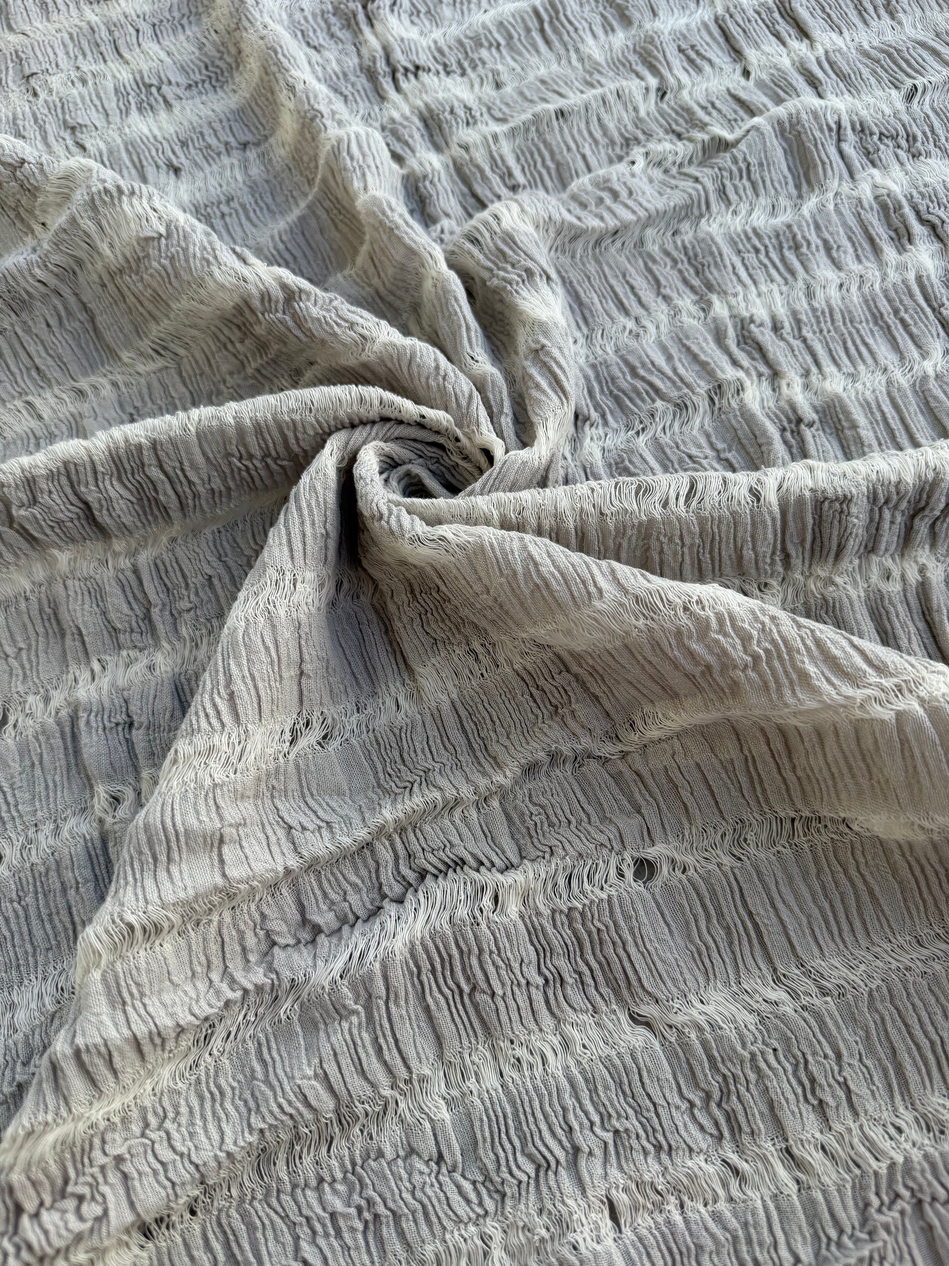 Premium Handwoven Loose Weave Crinkle Cotton Fabric | Resort Wear Textile