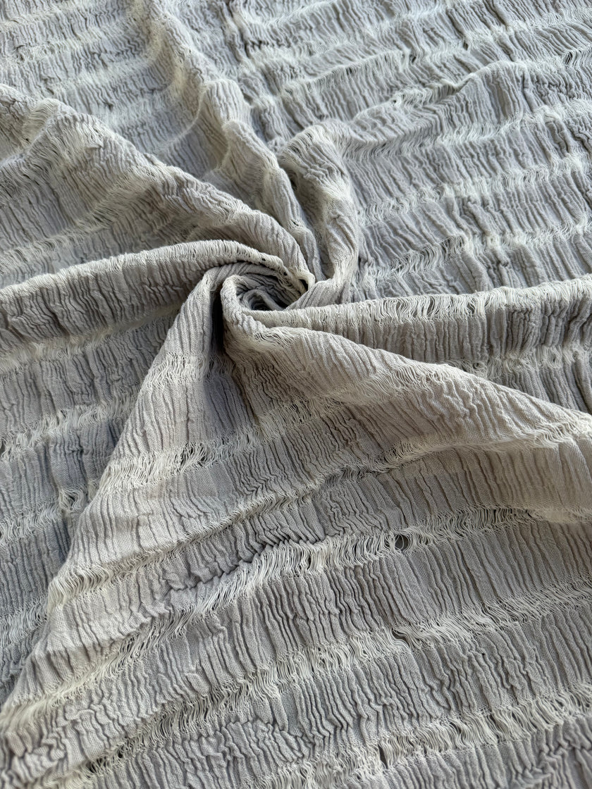 Premium Handwoven Loose Weave Crinkle Cotton Fabric | Resort Wear Textile