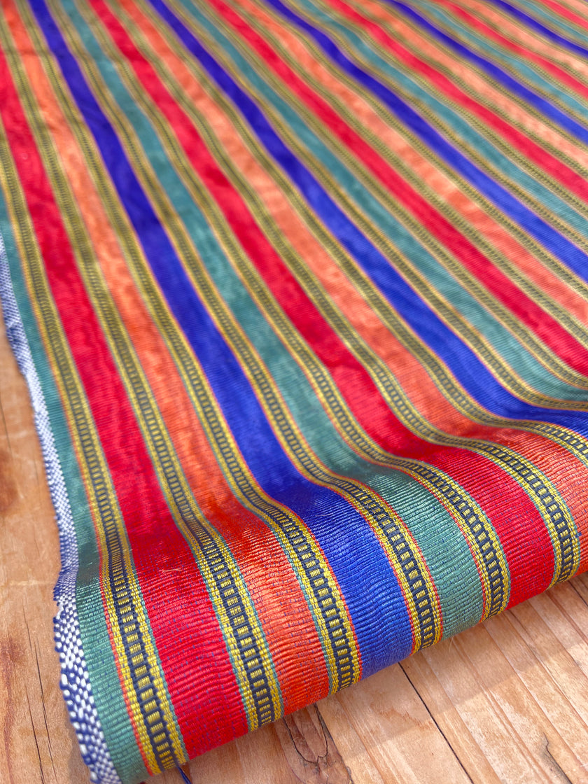 Striped Pattern Moiré Fabric By The Yard – Luxurious Silk  For Interior Design & Special Sewing Projects. / 24 inches - 60 cm Width