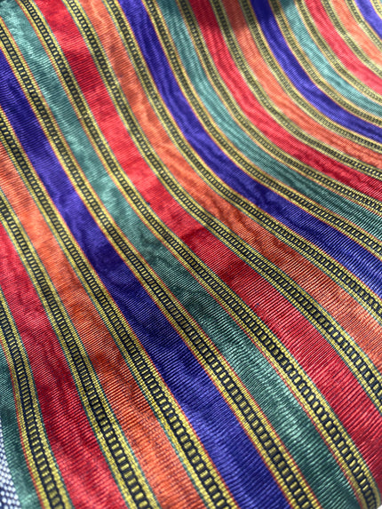 Striped Pattern Moiré Fabric By The Yard – Luxurious Silk  For Interior Design & Special Sewing Projects. / 24 inches - 60 cm Width