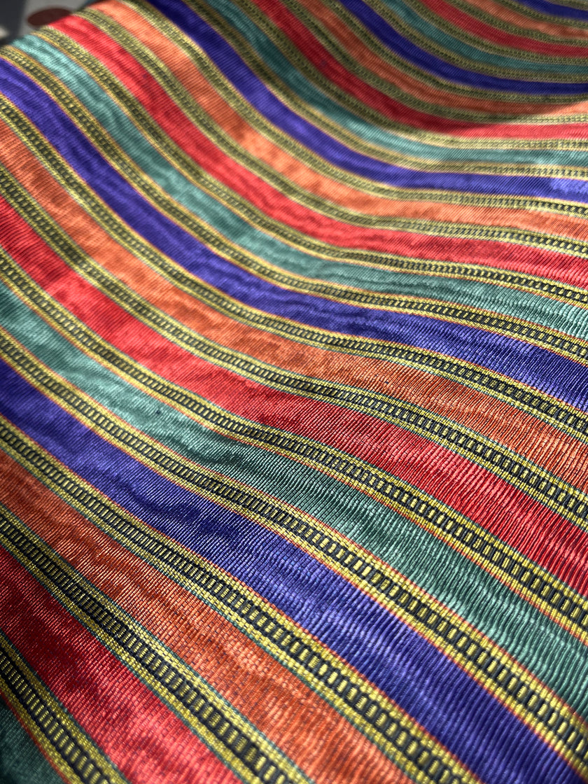 Striped Pattern Moiré Fabric By The Yard – Luxurious Silk  For Interior Design & Special Sewing Projects. / 24 inches - 60 cm Width