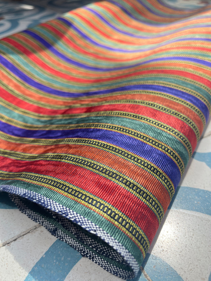 Striped Pattern Moiré Fabric By The Yard – Luxurious Silk  For Interior Design & Special Sewing Projects. / 24 inches - 60 cm Width