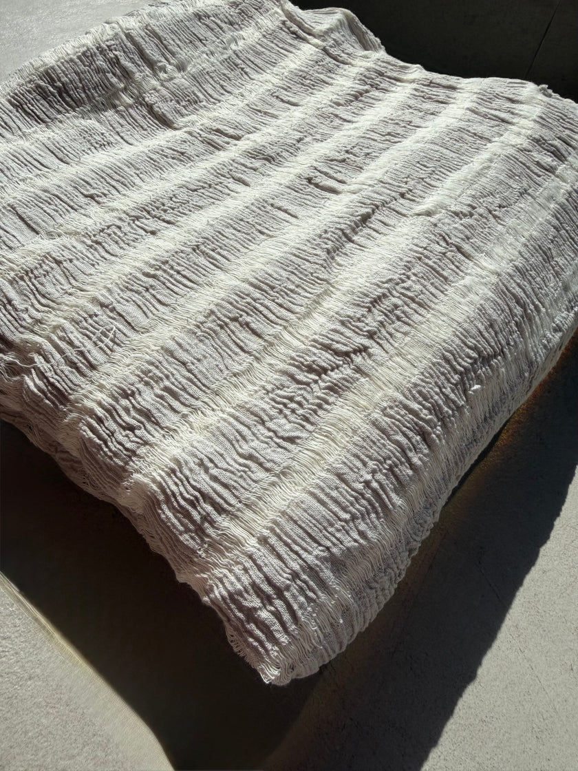 Premium Handwoven Loose Weave Crinkle Cotton Fabric | Resort Wear Textile