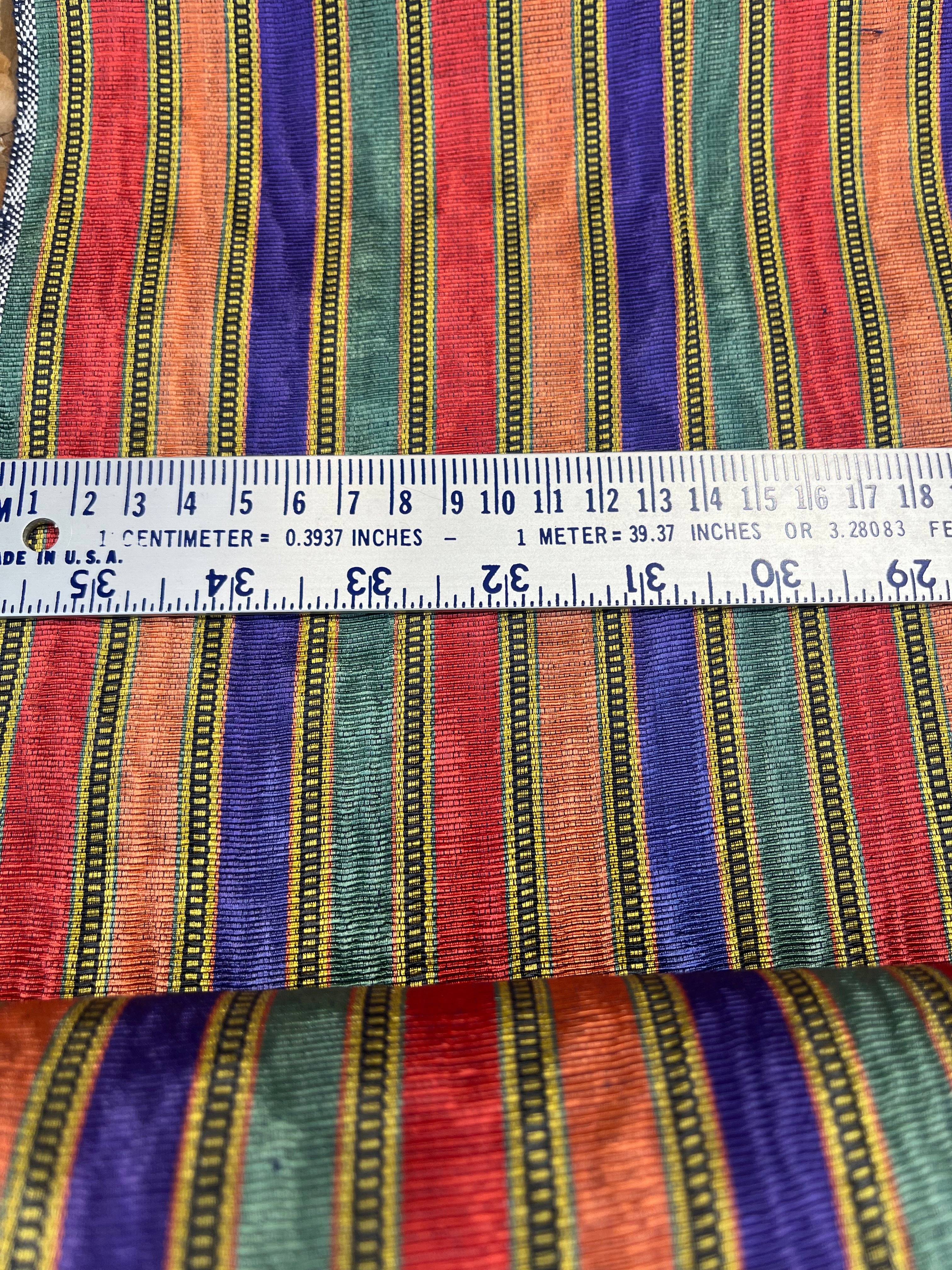 Striped Pattern Moiré Fabric By The Yard – Luxurious Silk  For Interior Design & Special Sewing Projects. / 24 inches - 60 cm Width