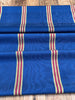 Navy Blue With Striped Pattern Moiré Fabric By The Yard – Luxurious Silk  For Interior Design & Special Sewing Projects. / 24 inches - 60 cm Width