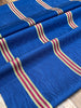 Navy Blue With Striped Pattern Moiré Fabric By The Yard – Luxurious Silk  For Interior Design & Special Sewing Projects. / 24 inches - 60 cm Width