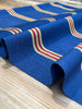 Navy Blue With Striped Pattern Moiré Fabric By The Yard – Luxurious Silk  For Interior Design & Special Sewing Projects. / 24 inches - 60 cm Width