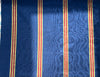 Navy Blue With Striped Pattern Moiré Fabric By The Yard – Luxurious Silk  For Interior Design & Special Sewing Projects. / 24 inches - 60 cm Width