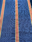 Navy Blue With Striped Pattern Moiré Fabric By The Yard – Luxurious Silk  For Interior Design & Special Sewing Projects. / 24 inches - 60 cm Width