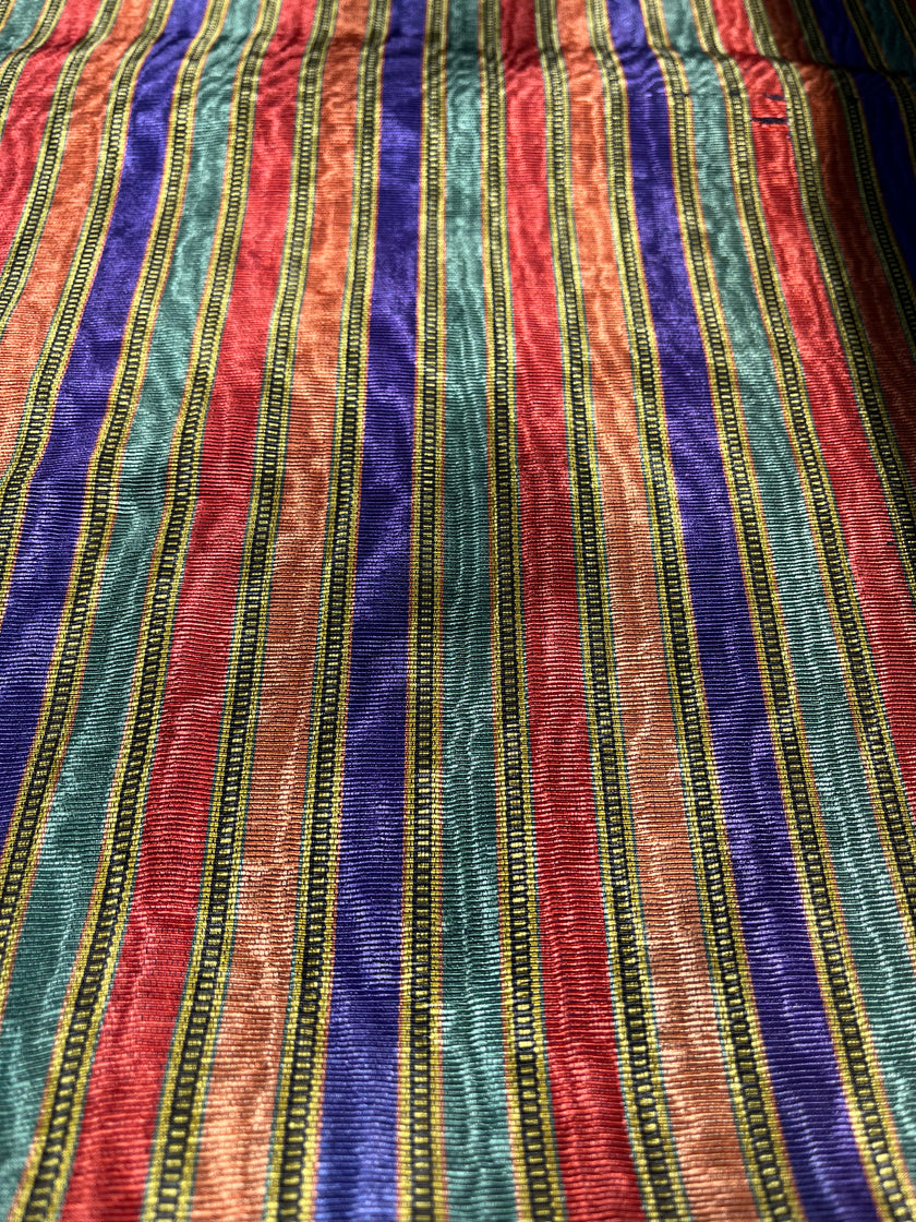 Striped Pattern Moiré Fabric By The Yard – Luxurious Silk  For Interior Design & Special Sewing Projects. / 24 inches - 60 cm Width