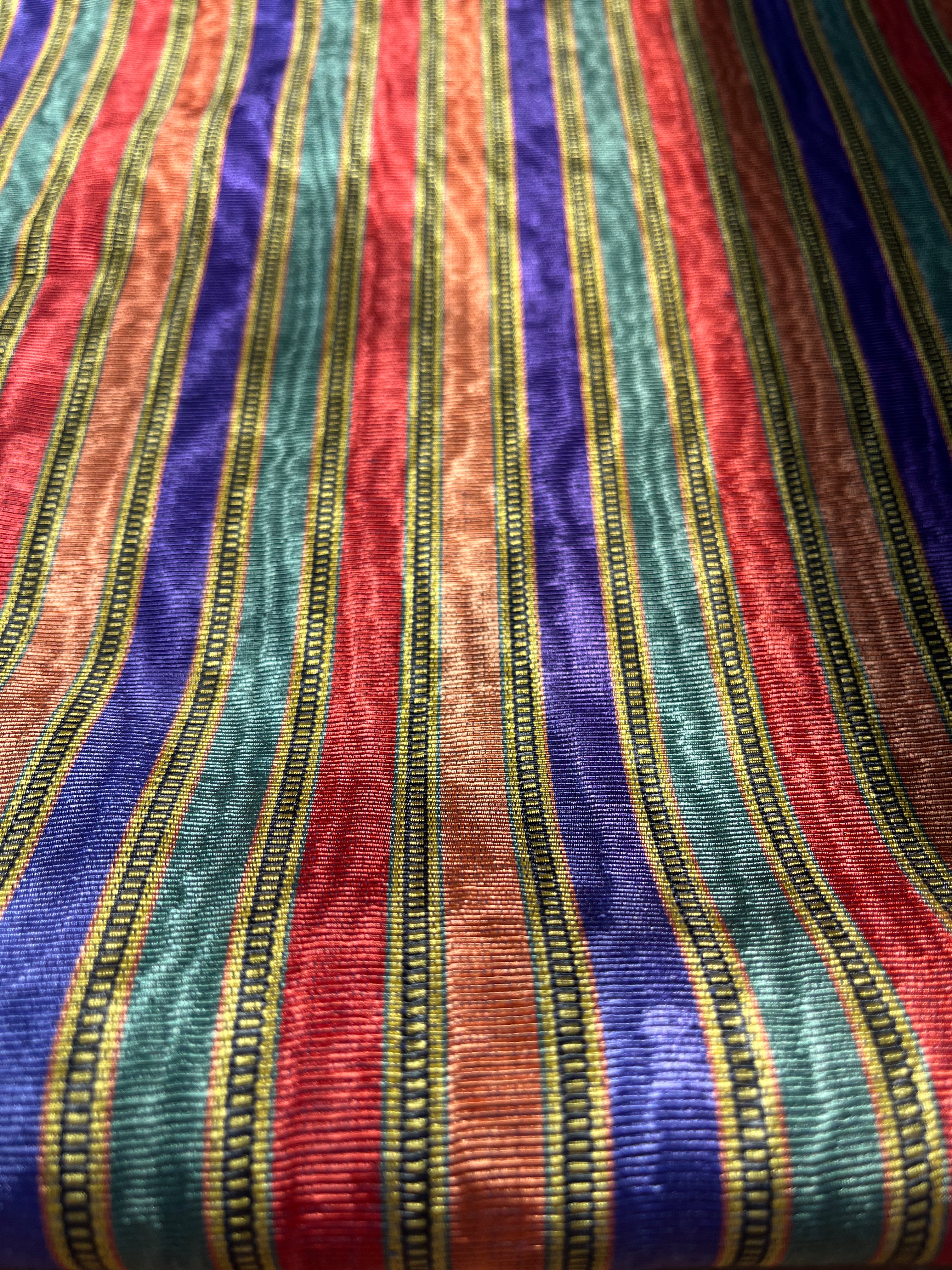 Striped Pattern Moiré Fabric By The Yard – Luxurious Silk For Interior ...