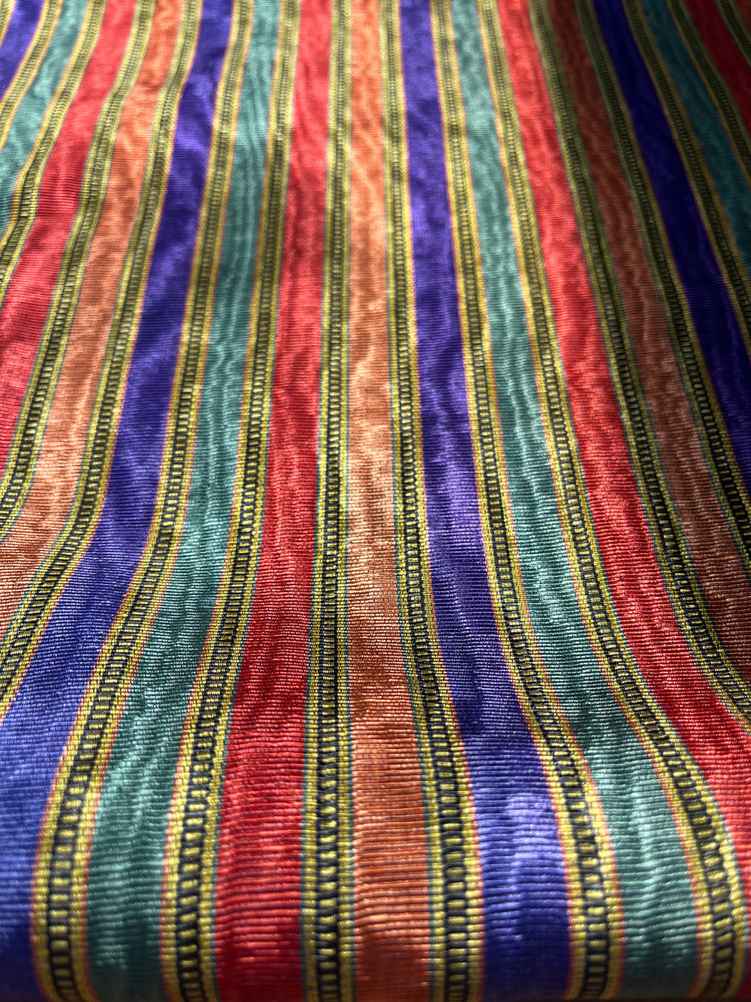 Striped Pattern Moiré Fabric By The Yard – Luxurious Silk  For Interior Design & Special Sewing Projects. / 24 inches - 60 cm Width