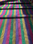 Multi Color Striped Pattern Moiré Fabric By The Yard – Luxurious Silk  For Interior Design & Special Sewing Projects. / 22 inches - 50 cm Width.