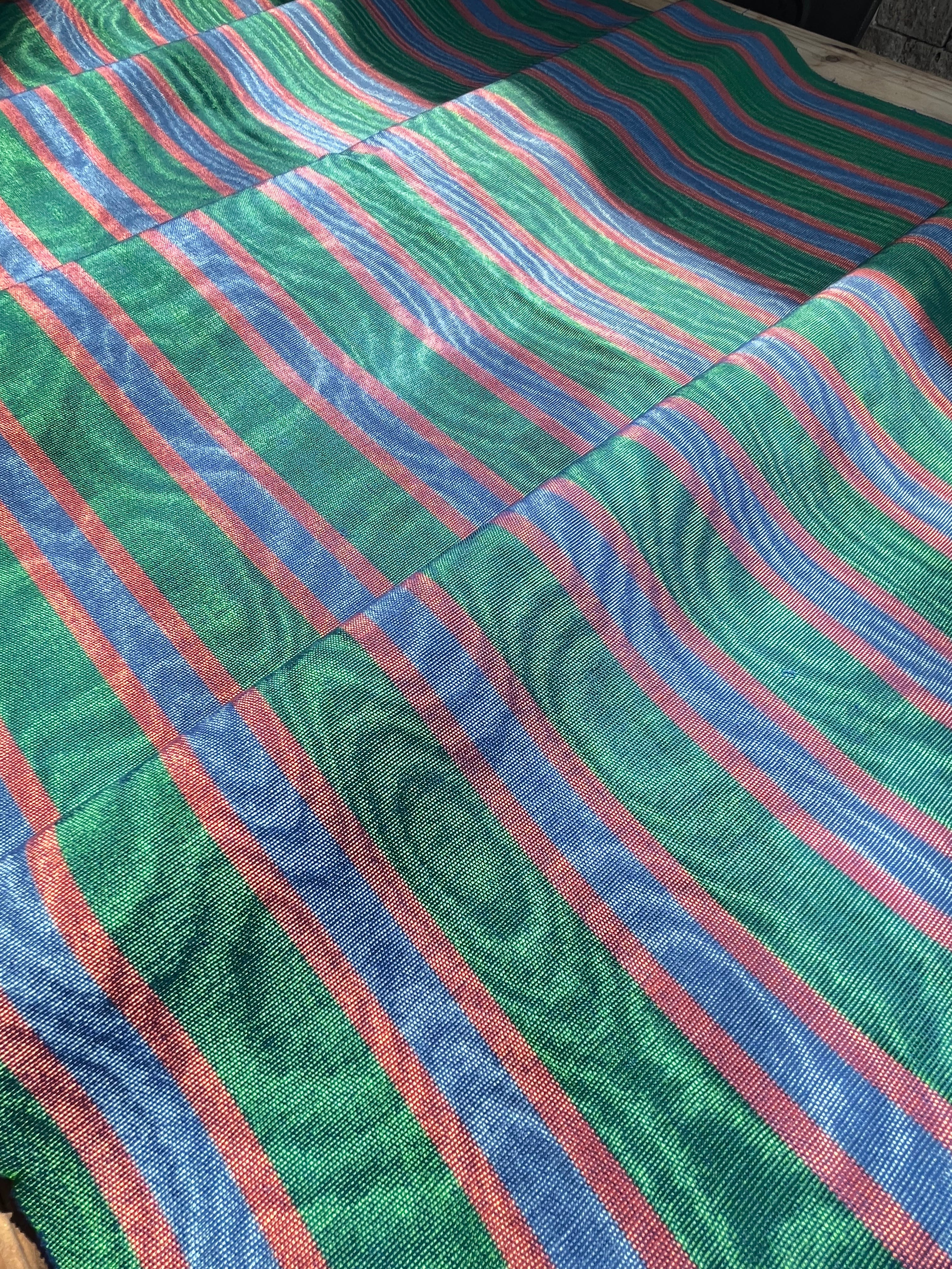 Multi Color Striped Pattern Moiré Fabric By The Yard – Luxurious Silk ...
