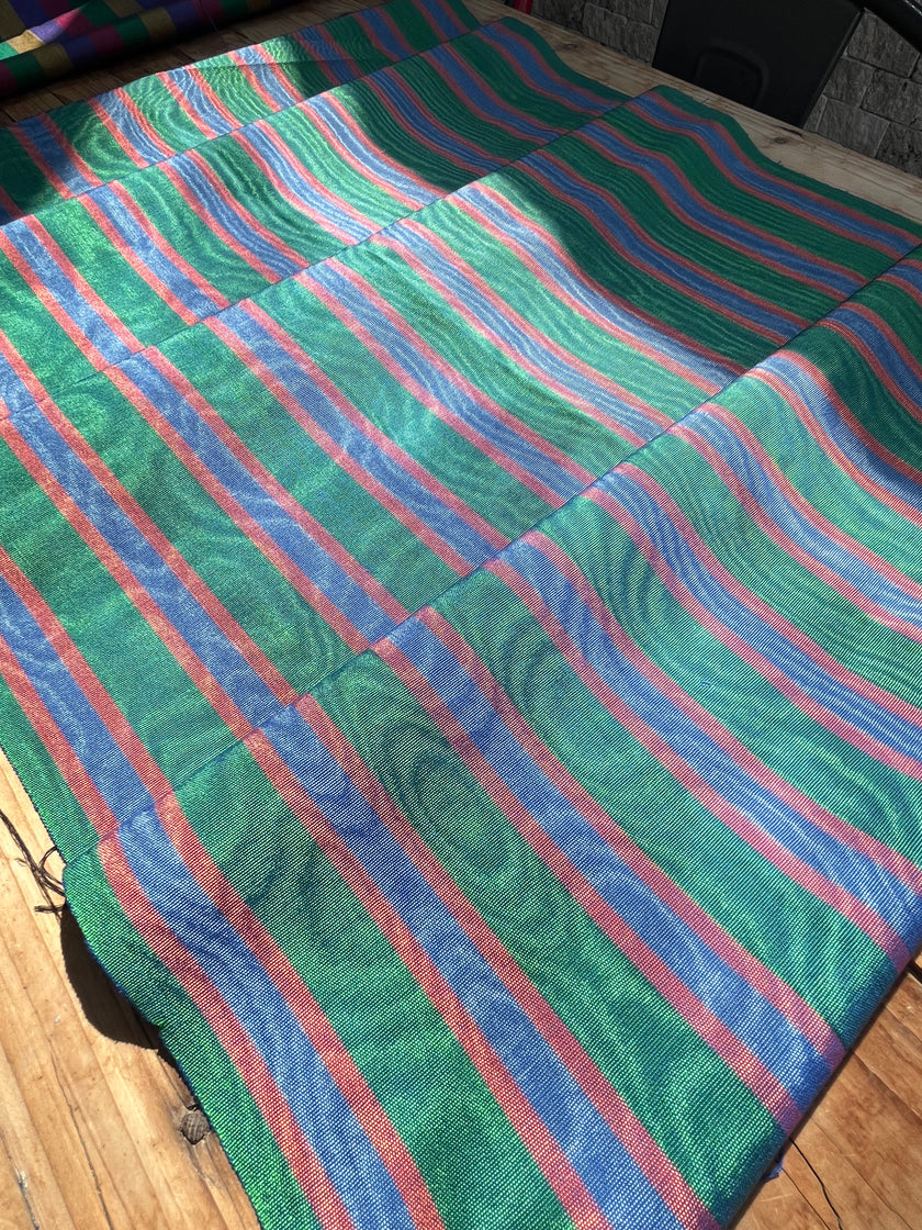 Multi Color Striped Pattern Moiré Fabric By The Yard – Luxurious Silk  For Interior Design & Special Sewing Projects. / 22 inches - 50 cm Width