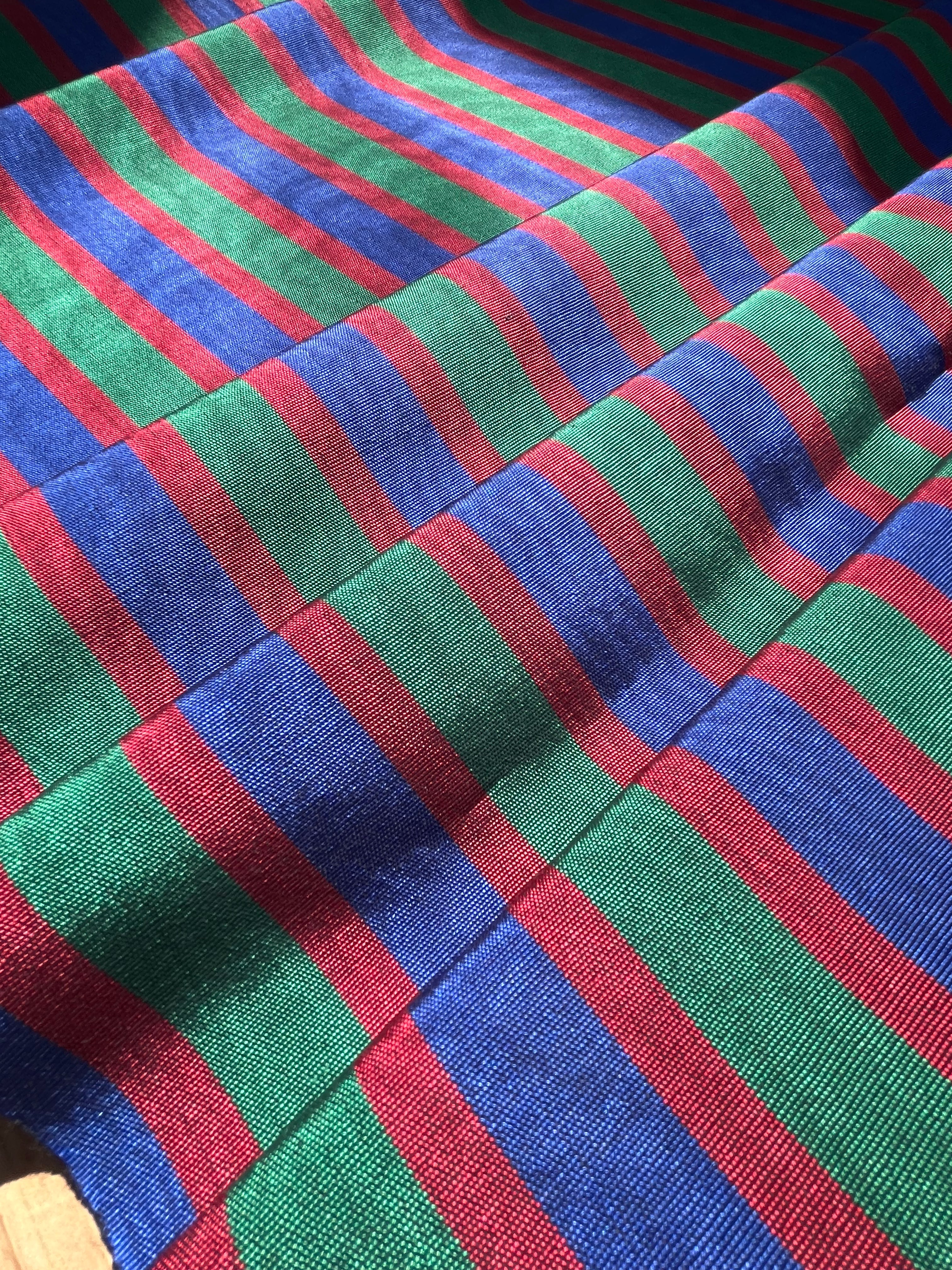 Multi Color Striped Pattern Moiré Fabric By The Yard – Luxurious Silk  For Interior Design & Special Sewing Projects. / 22 inches - 50 cm Width.