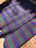Multi Color Striped Pattern Moiré Fabric By The Yard – Luxurious Silk  For Interior Design & Special Sewing Projects. / 22 inches - 50 cm Width.