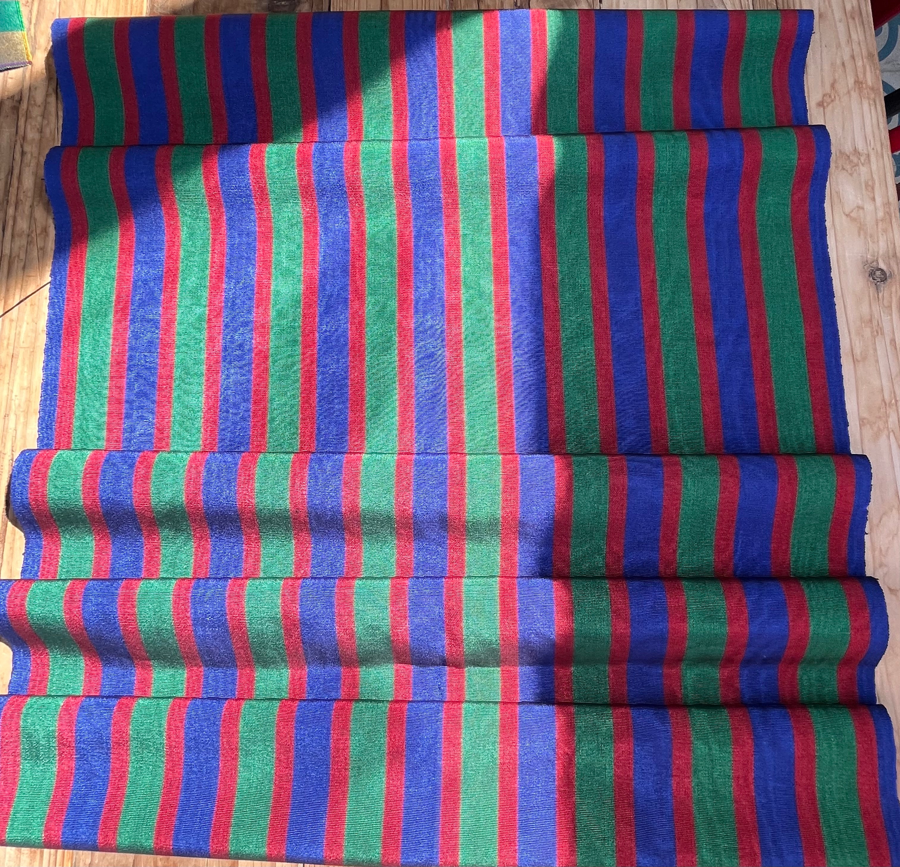 Multi Color Striped Pattern Moiré Fabric By The Yard – Luxurious Silk  For Interior Design & Special Sewing Projects. / 22 inches - 50 cm Width.