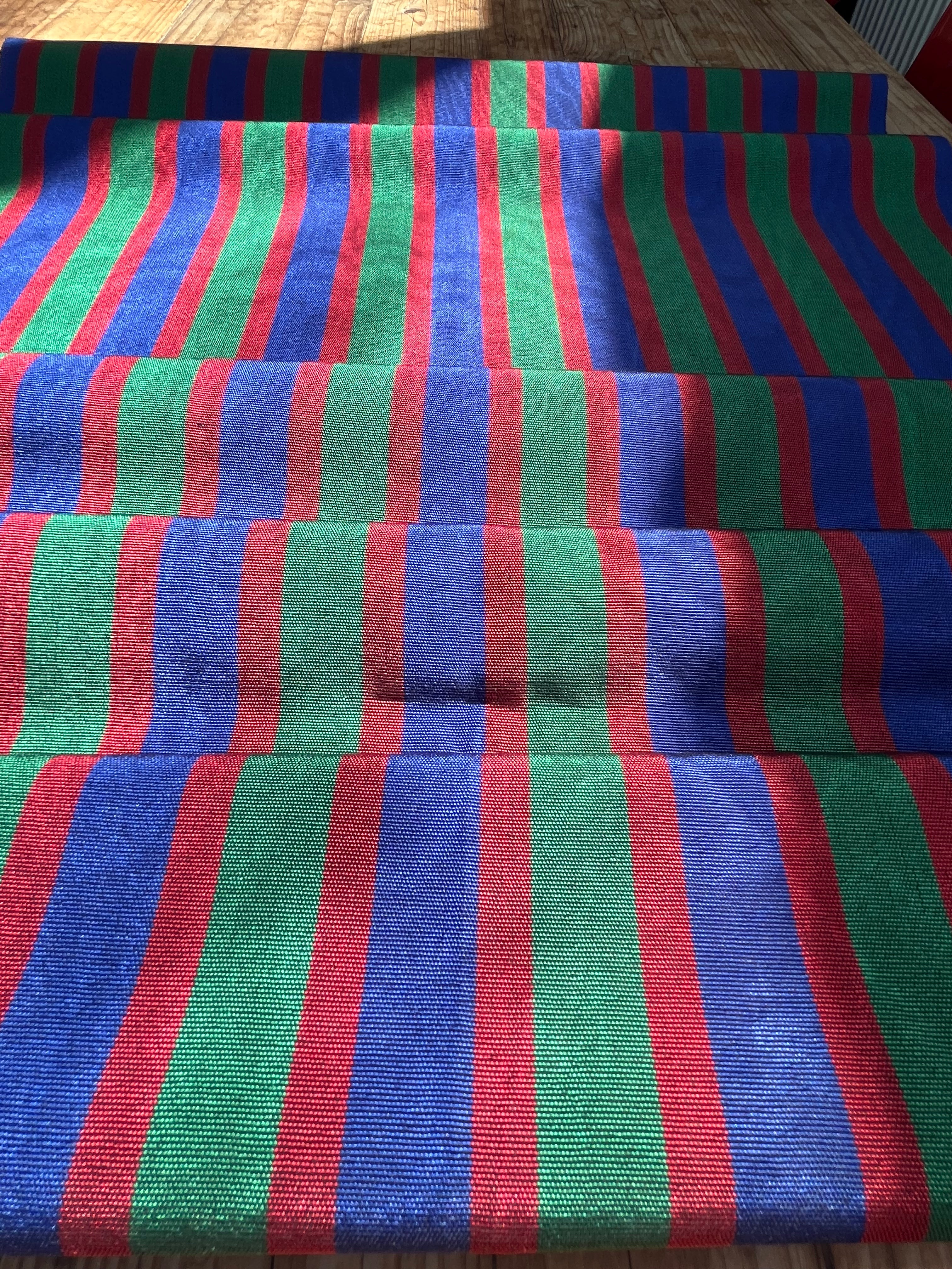 Multi Color Striped Pattern Moiré Fabric By The Yard – Luxurious Silk  For Interior Design & Special Sewing Projects. / 22 inches - 50 cm Width.