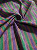 Multi Color Striped Pattern Moiré Fabric By The Yard – Luxurious Silk  For Interior Design & Special Sewing Projects. / 22 inches - 50 cm Width.