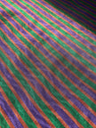 Multi Color Striped Pattern Moiré Fabric By The Yard – Luxurious Silk  For Interior Design & Special Sewing Projects. / 22 inches - 50 cm Width.