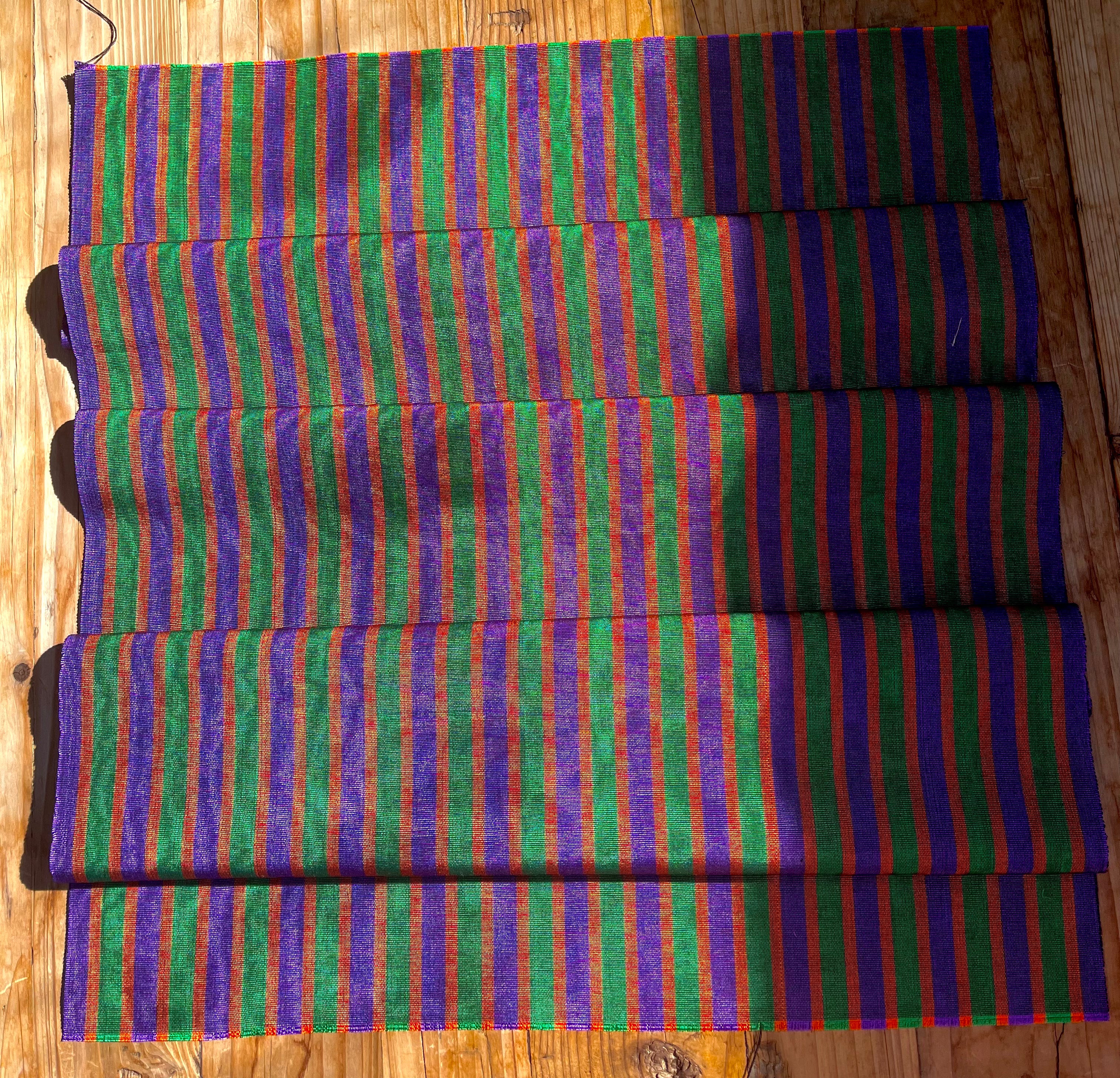 Multi Color Striped Pattern Moiré Fabric By The Yard – Luxurious Silk  For Interior Design & Special Sewing Projects. / 22 inches - 50 cm Width.
