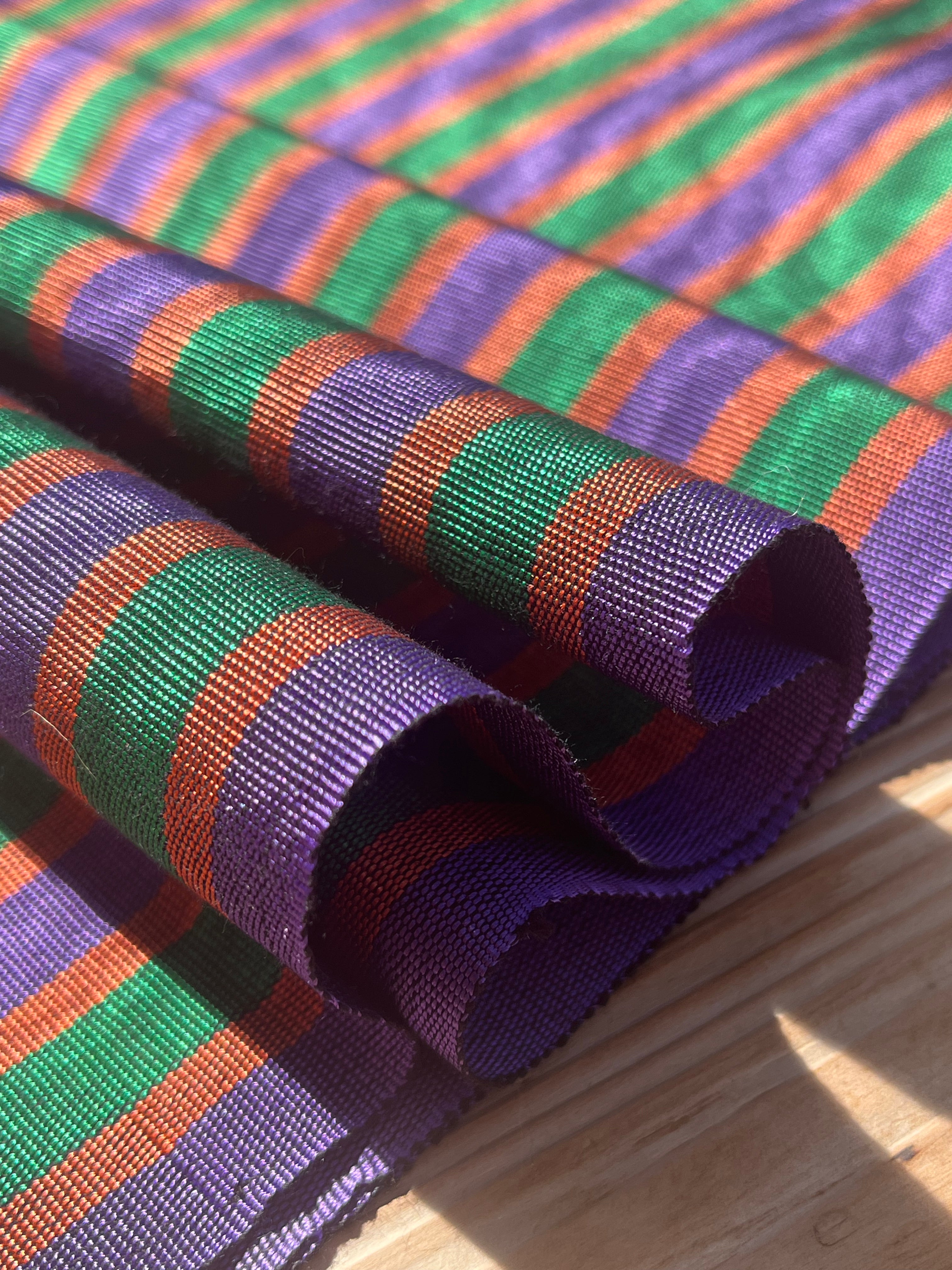 Multi Color Striped Pattern Moiré Fabric By The Yard – Luxurious Silk ...