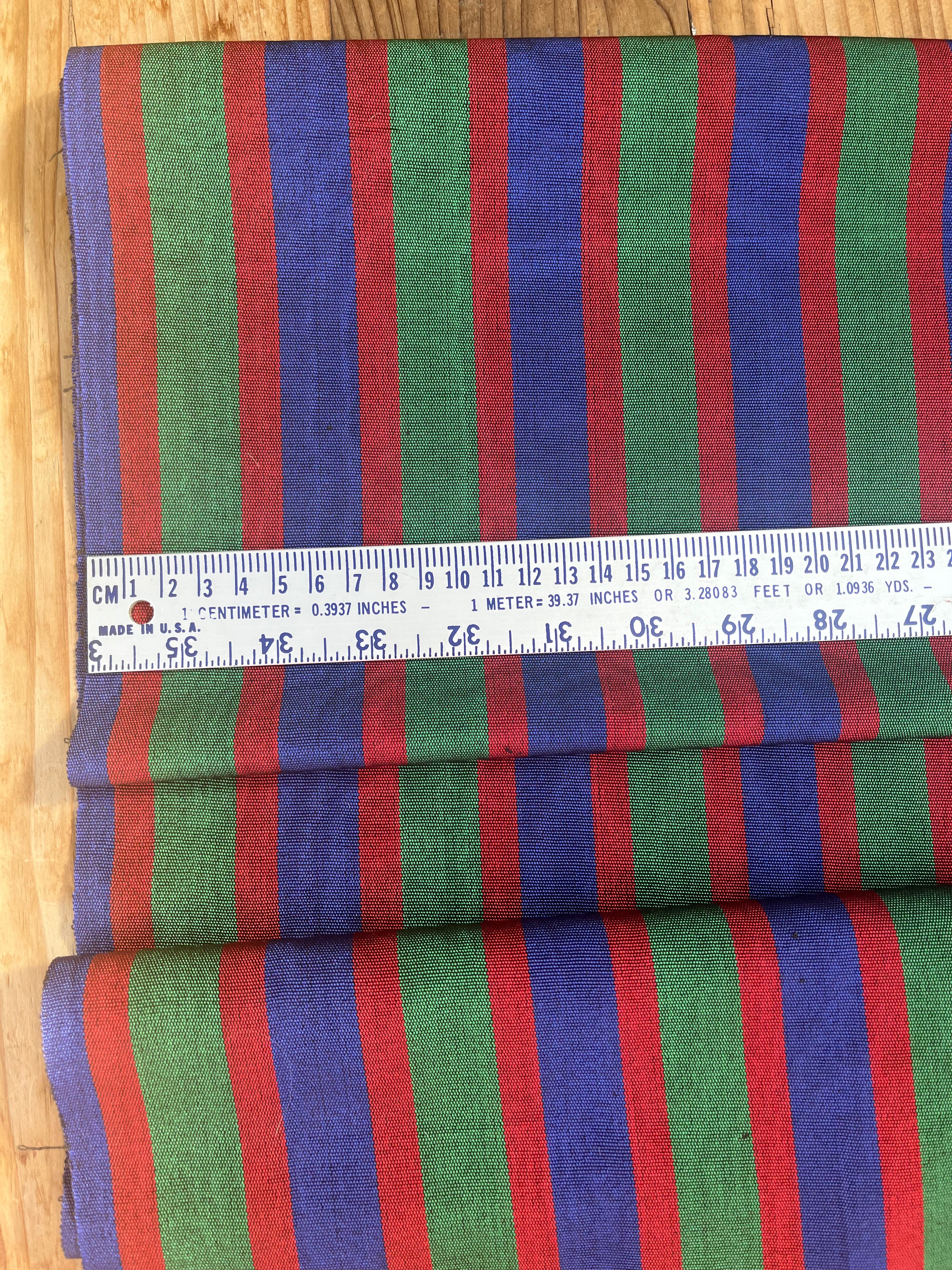 Multi Color Striped Pattern Moiré Fabric By The Yard – Luxurious Silk  For Interior Design & Special Sewing Projects. / 22 inches - 50 cm Width.