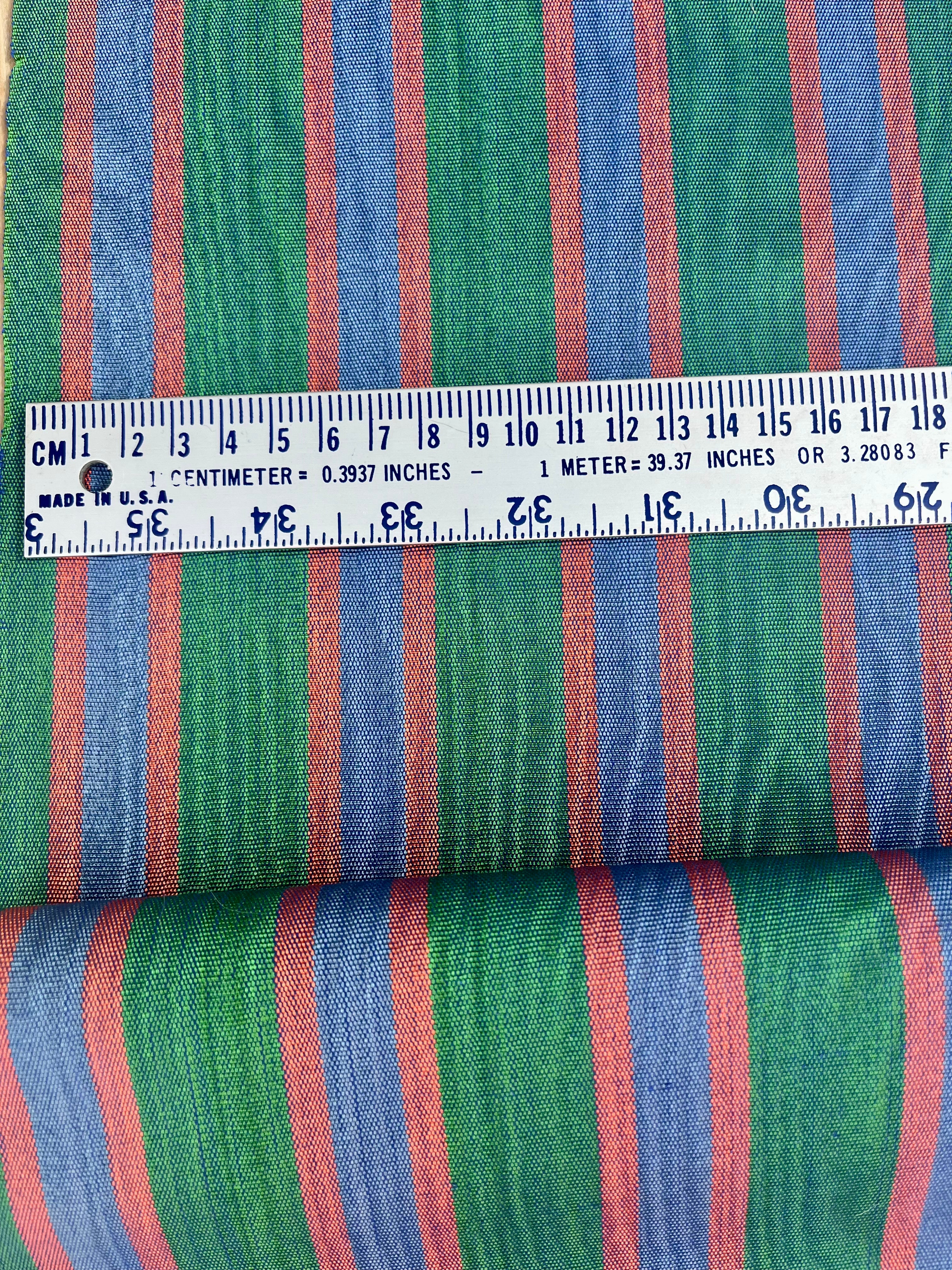 Multi Color Striped Pattern Moiré Fabric By The Yard – Luxurious Silk ...